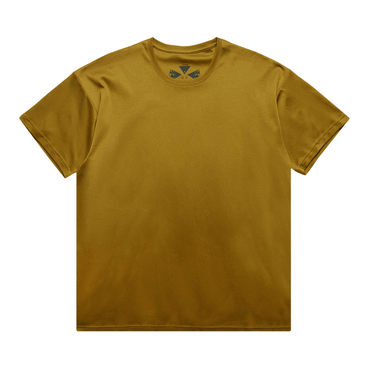 Acronym Ribbed Crewneck Logo Print T-Shirt 'Coyote'