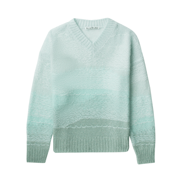Acne Studios V Neck Knit Jumper 'Mint/Multicolor'