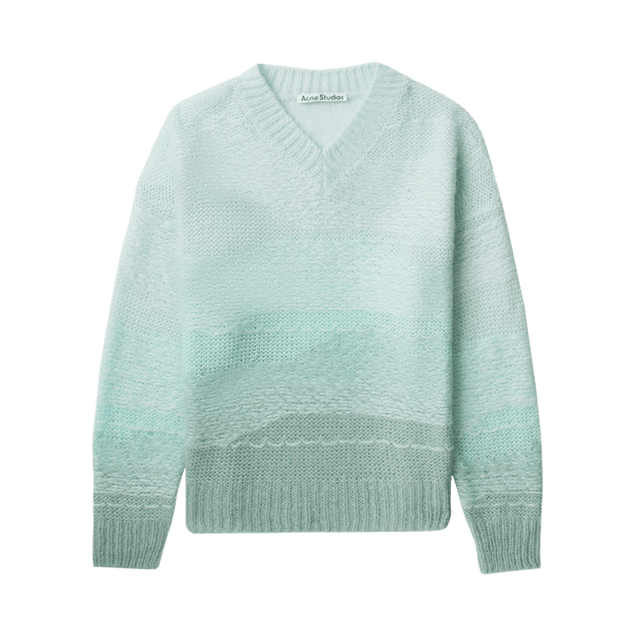 Acne Studios V Neck Knit Jumper 'Mint/Multicolor'