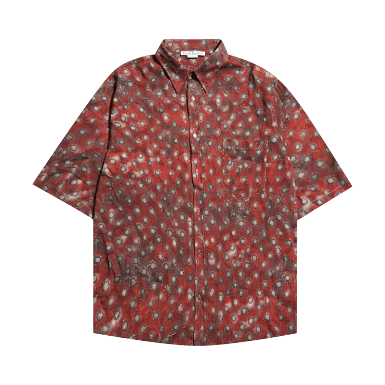Acne Studios Printed Button Up Shirt 'Dark Red'