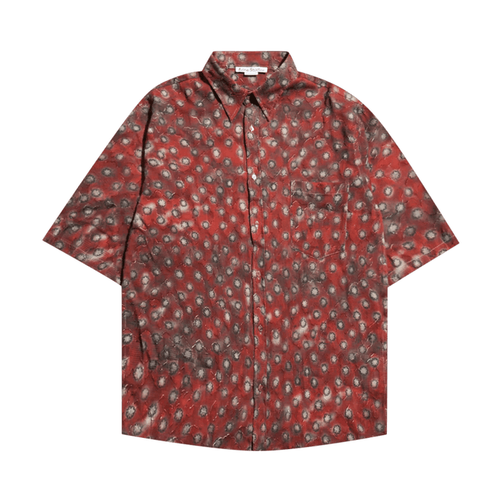 Acne Studios Printed Button Up Shirt 'Dark Red'
