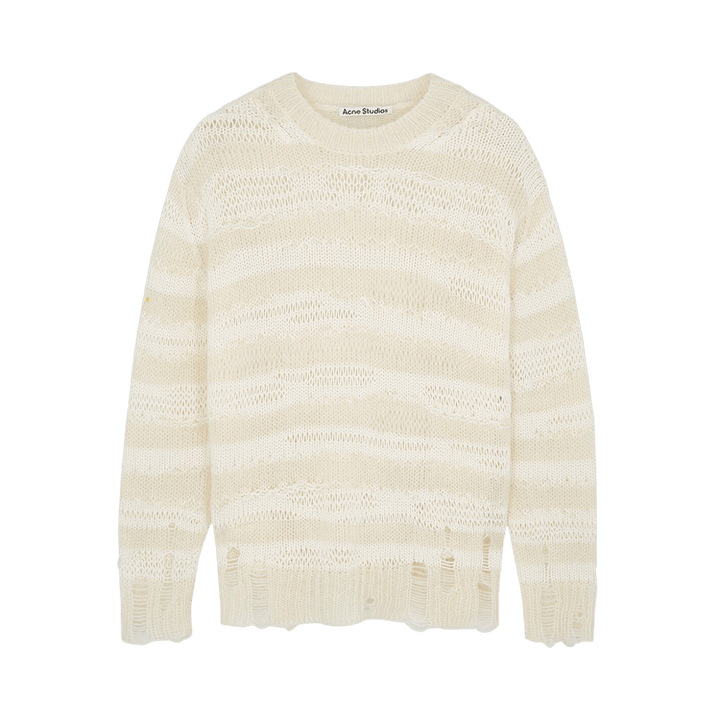 Acne Studios Distressed Stripe Jumper 'Off White/White'