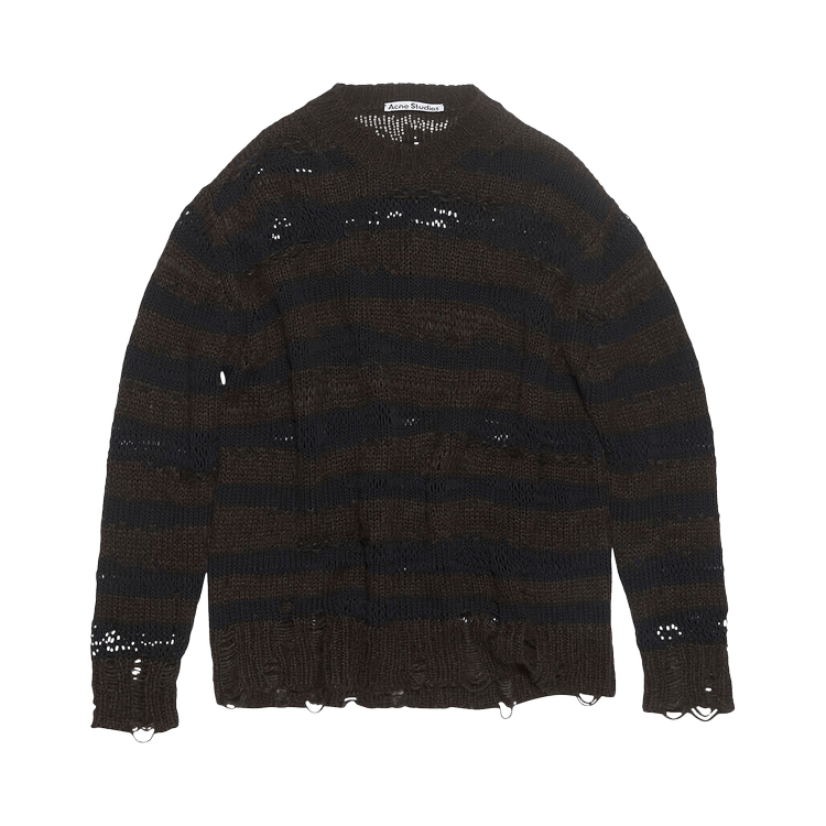 Acne Studios Distressed Stripe Jumper 'Warm Charcoal Grey/Black'