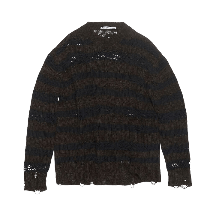 Acne Studios Distressed Stripe Jumper 'Warm Charcoal Grey/Black'