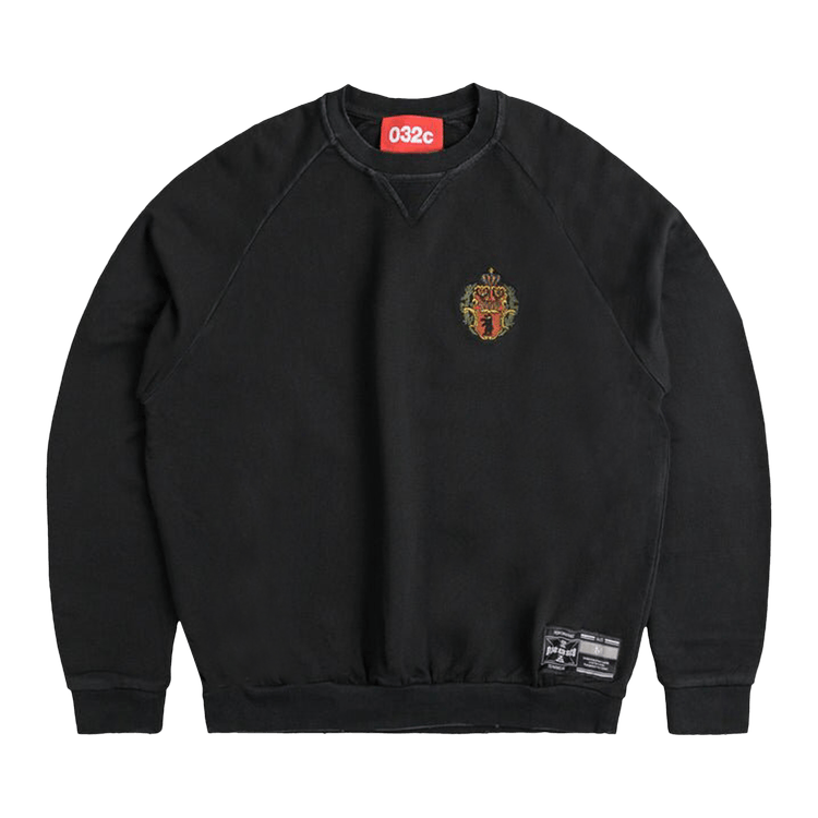 032C Bar Team Tag Crewneck 'Faded Black'