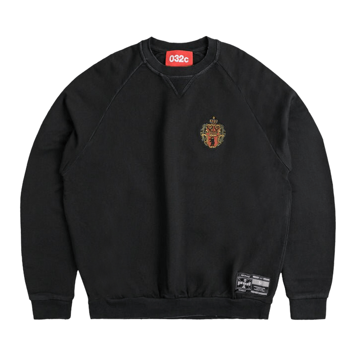 032C Bar Team Tag Crewneck 'Faded Black'