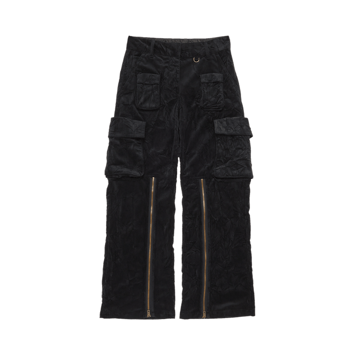 Acne Studios Crinkled Velvet Cargo Trousers 'Black'