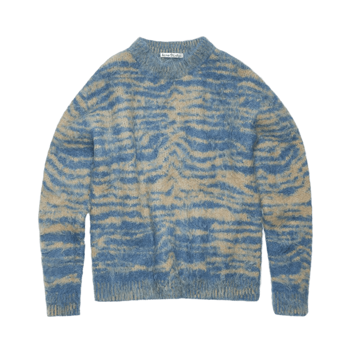Acne Studios Crewneck Wool Jumper 'Denim Blue/Dark Beige'