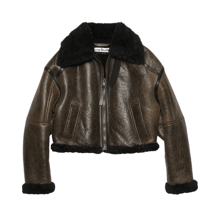 Acne Studios Shearling Jacket 'Dark Brown/Black'