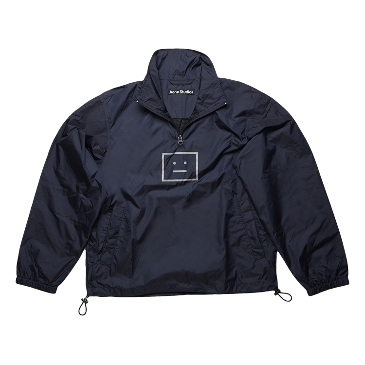 Acne Studios Face Motif Half-Zip Jacket 'Navy'