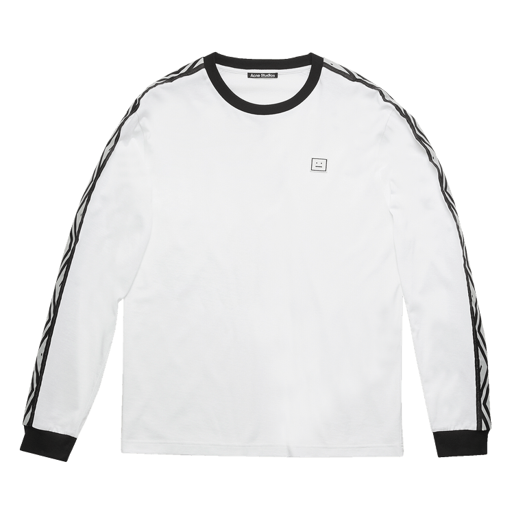 Acne Studios Logo Stripe Long-Sleeve T-Shirt 'Optic White'