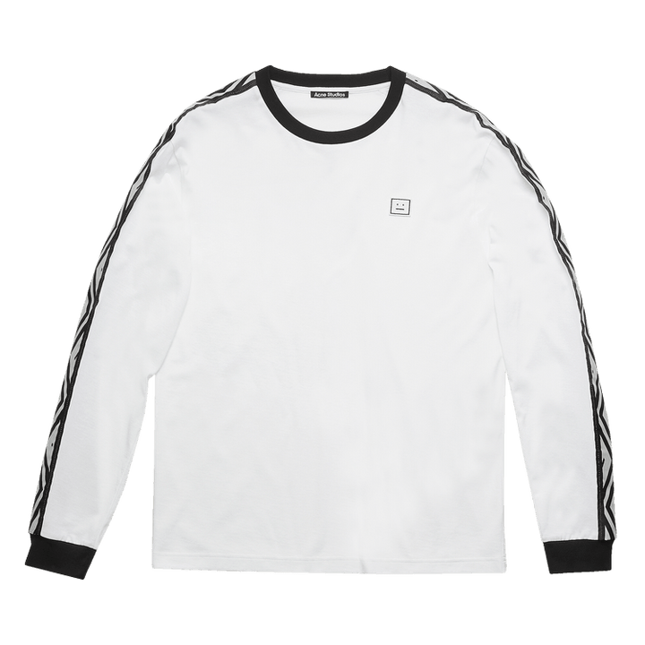 Acne Studios Logo Stripe Long-Sleeve T-Shirt 'Optic White'