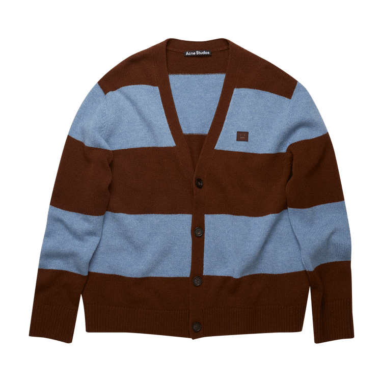 Acne Studios Block Stripe Cardigan 'Dark Brown/Mineral Blue'