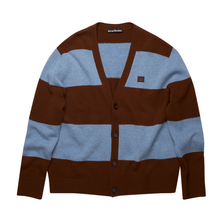 Acne Studios Block Stripe Cardigan 'Dark Brown/Mineral Blue'