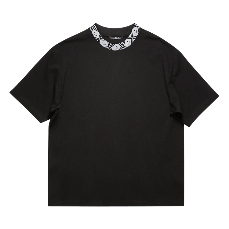 Acne Studios Face Motif Mock Neck T-Shirt 'Black'