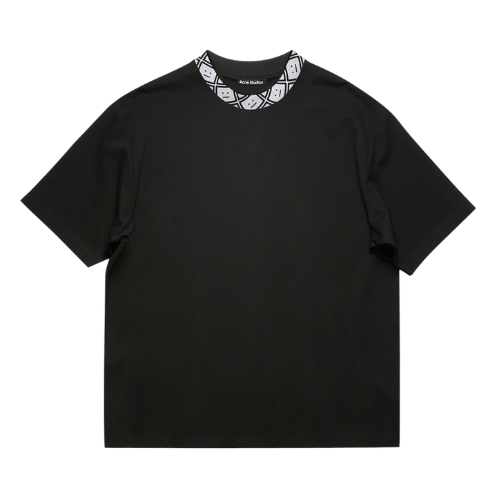 Acne Studios Face Motif Mock Neck T-Shirt 'Black'