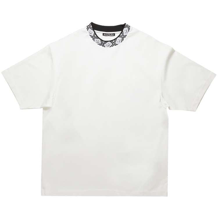 Acne Studios Face Motif Mock Neck T-Shirt 'Optic White'