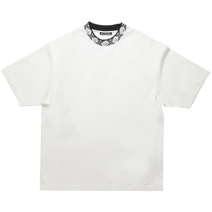 Acne Studios Face Motif Mock Neck T-Shirt 'Optic White'