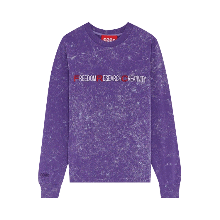 032C Acid Wash Long-Sleeve With Chest Embroidery 'Purple'