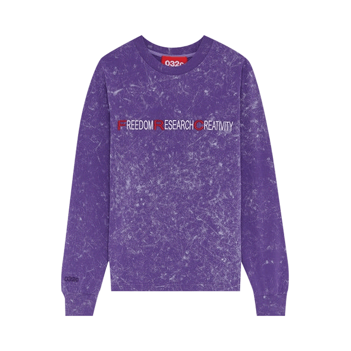 032C Acid Wash Long-Sleeve With Chest Embroidery 'Purple'