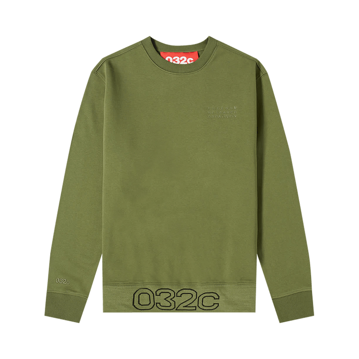 032C Logo Embroidered Crewneck Sweatshirt 'Olive'