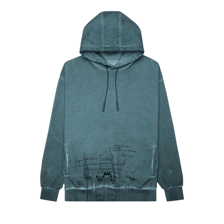 A-Cold-Wall* Jumper Blueprint Hoodie 'Deep Teal'
