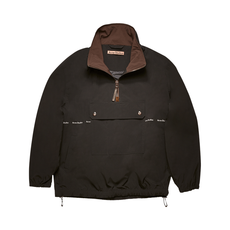 Acne Studios Half-Zip Logo-Print Jacket 'Black'