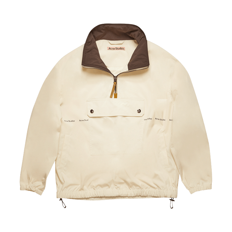 Acne Studios Half-Zip Logo-Print Jacket 'Champagne Beige'