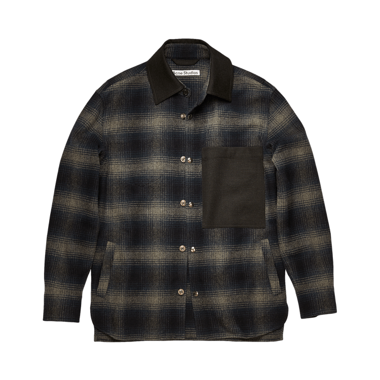 Acne Studios Check Wool Jacket 'Navy/Grey'