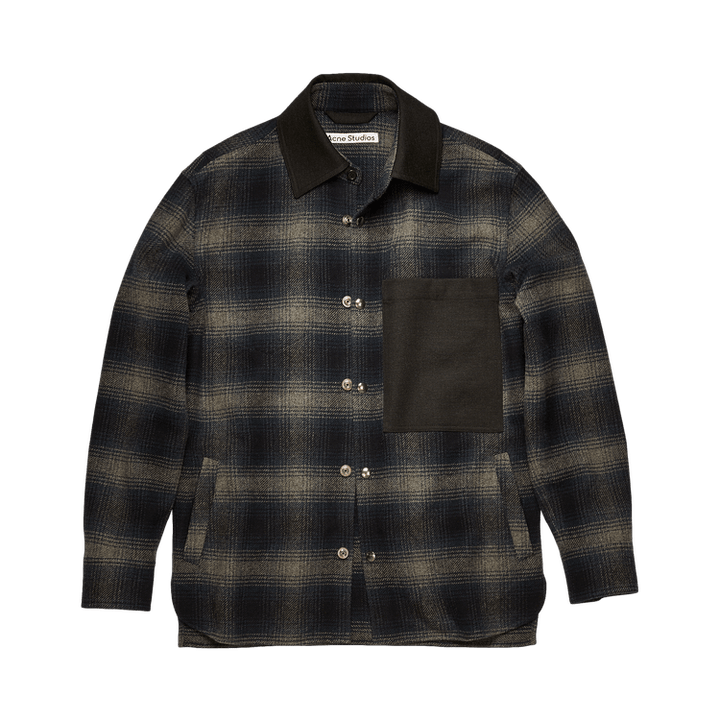Acne Studios Check Wool Jacket 'Navy/Grey'