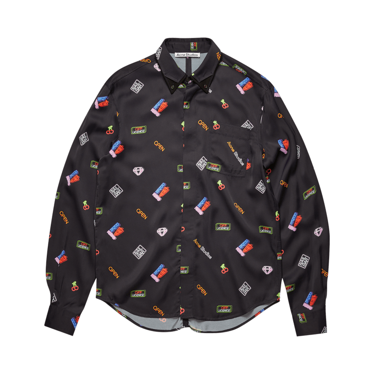 Acne Studios Neon Print Shirt 'Multi Black'