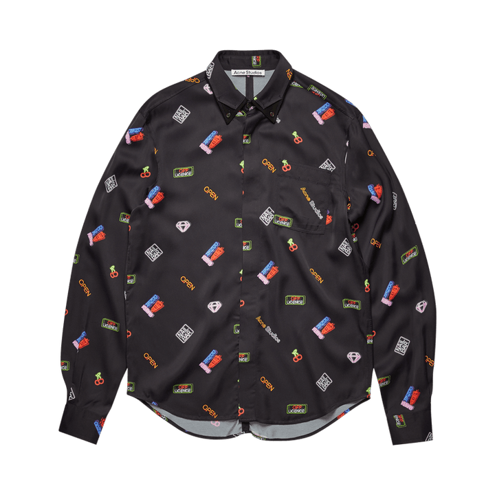 Acne Studios Neon Print Shirt 'Multi Black'