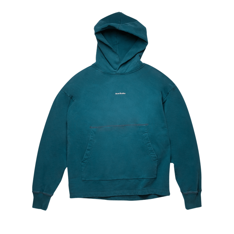Acne Studios Logo Print Hooded Sweatshirt 'Deep Petrol'