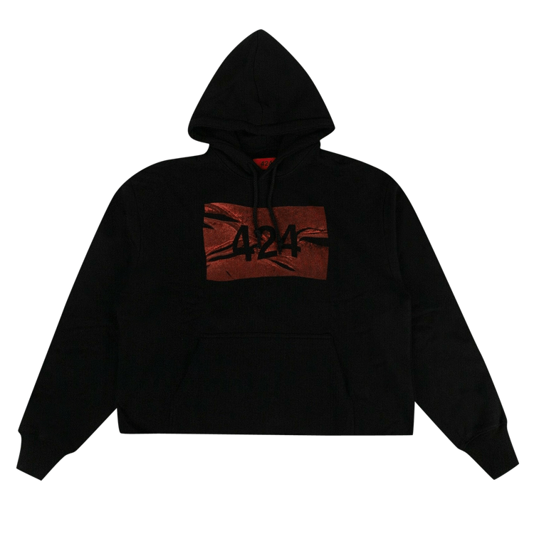 424 Cropped Logo Hooded Sweatshirt 'Black'