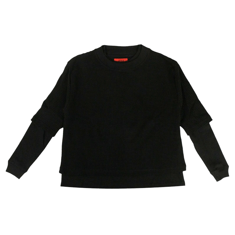 424 Waffle Knit Double Layer T-Shirt 'Black'