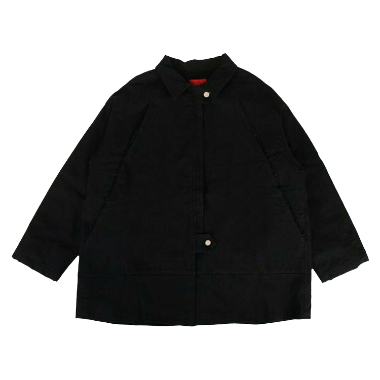 424 Collared Oversized Teared Canvas Jacket 'Black'