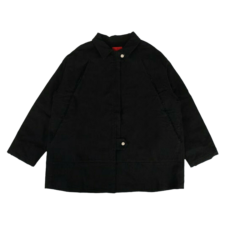 424 Collared Oversized Teared Canvas Jacket 'Black'