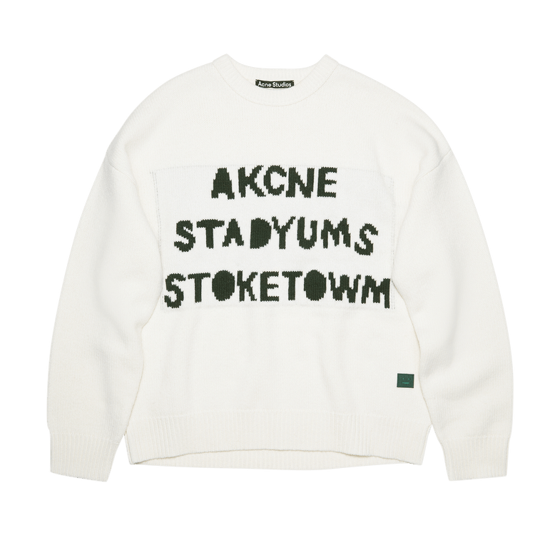 Acne Studios Crew Neck Sweater 'White/Dark Green'