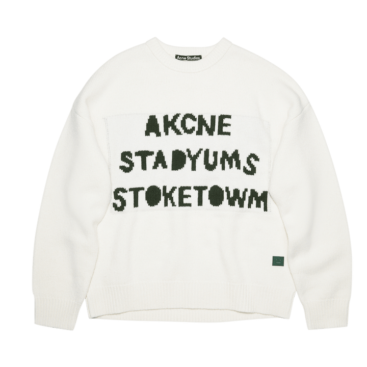 Acne Studios Crew Neck Sweater 'White/Dark Green'