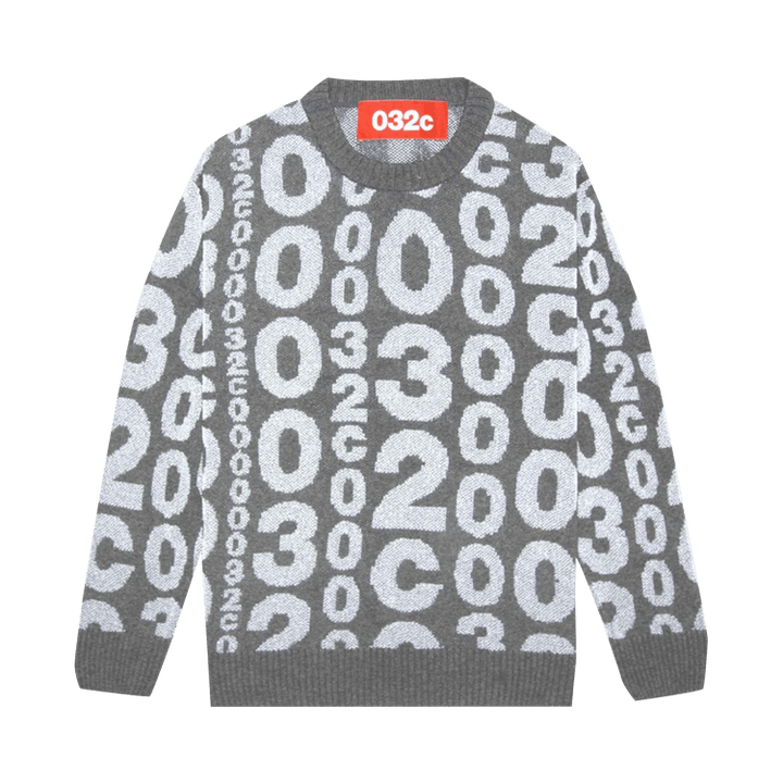 032C Allover Logo Knit Pullover 'Grey'
