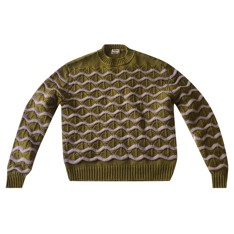 Acne Studios Multi Knit Sweater 'Army Green/Lavender'