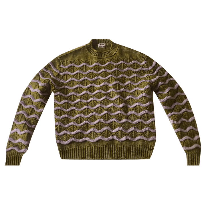 Acne Studios Multi Knit Sweater 'Army Green/Lavender'