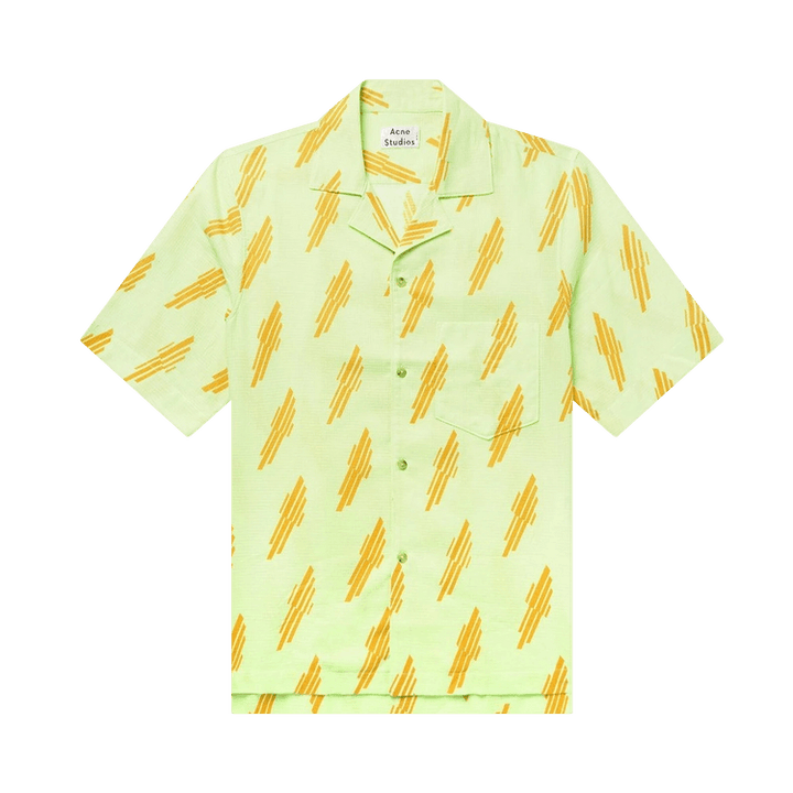 Acne Studios Simon Camp Collar Textured Shirt 'Yellow'