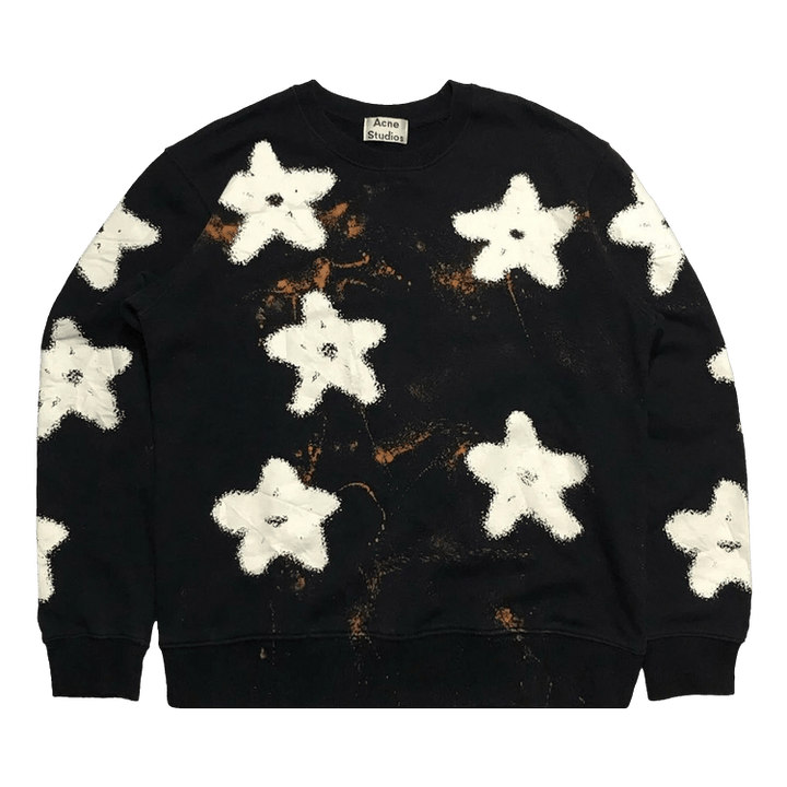 Acne Studios College Face Spray Star Sweater 'Black'