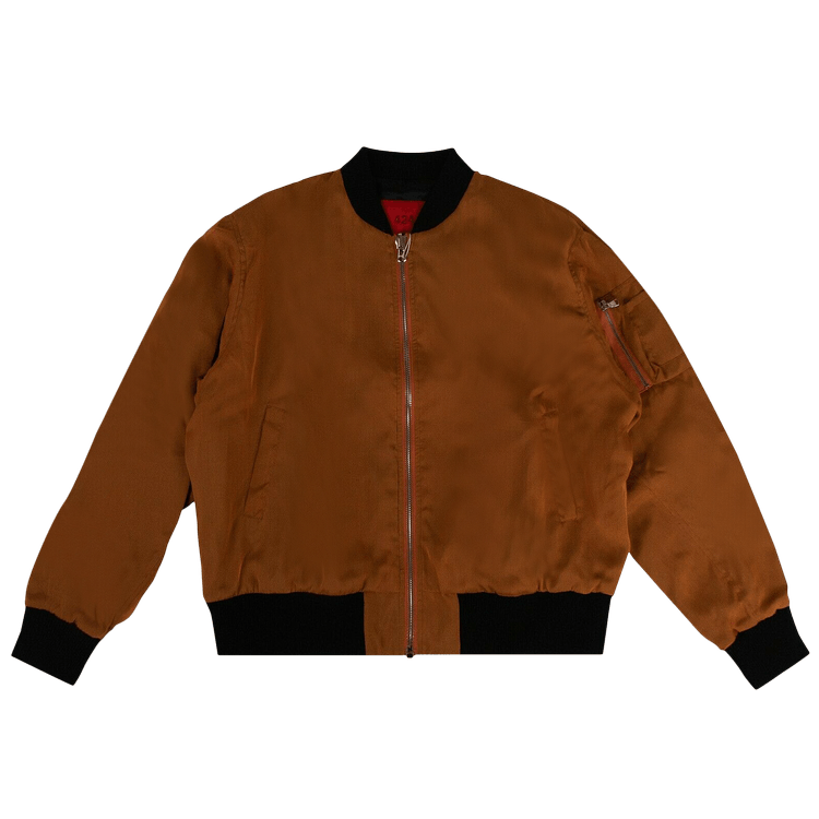 424 Slouchy Silk Bomber Jacket 'Orange/Black'
