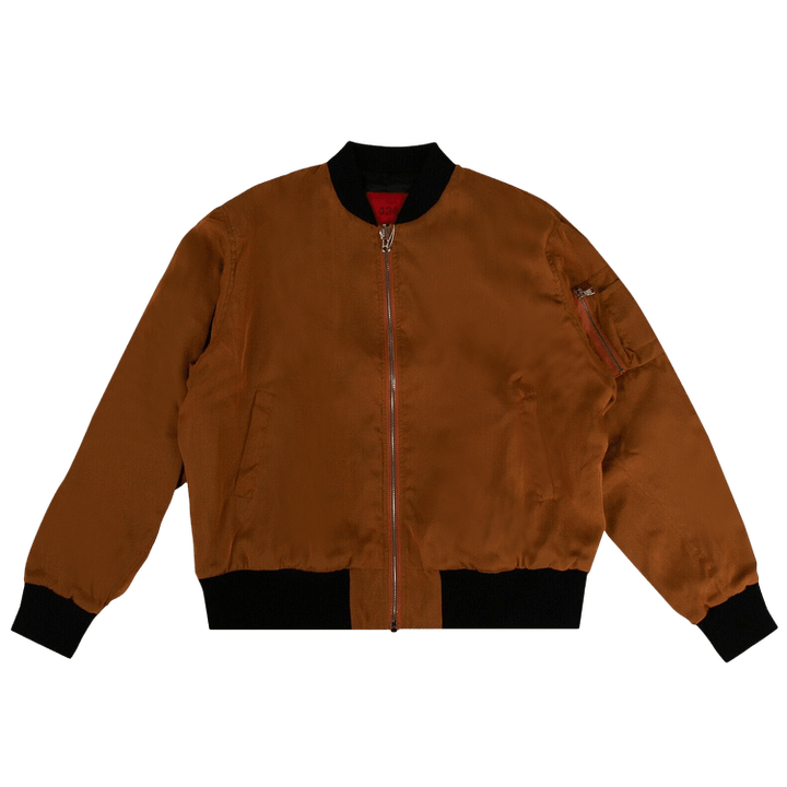 424 Slouchy Silk Bomber Jacket 'Orange/Black'