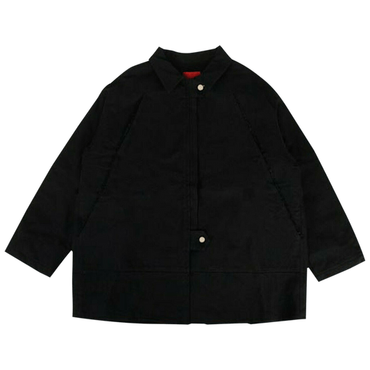 424 Collared Oversized Teared Canvas Jacket 'Black'