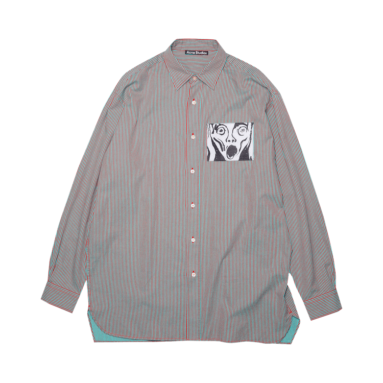 Acne Studios Long-Sleeve Shirt 'Turquoise/Red'