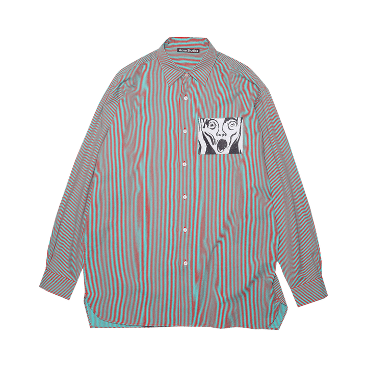 Acne Studios Long-Sleeve Shirt 'Turquoise/Red'
