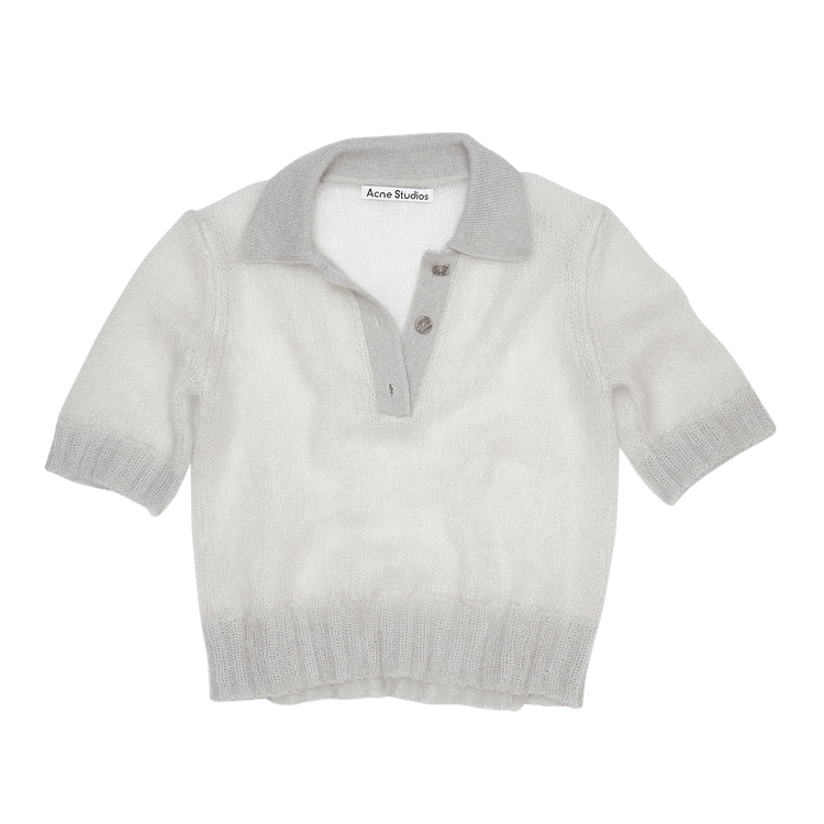 Acne Studios Mohair Polo Shirt 'Pale Grey'
